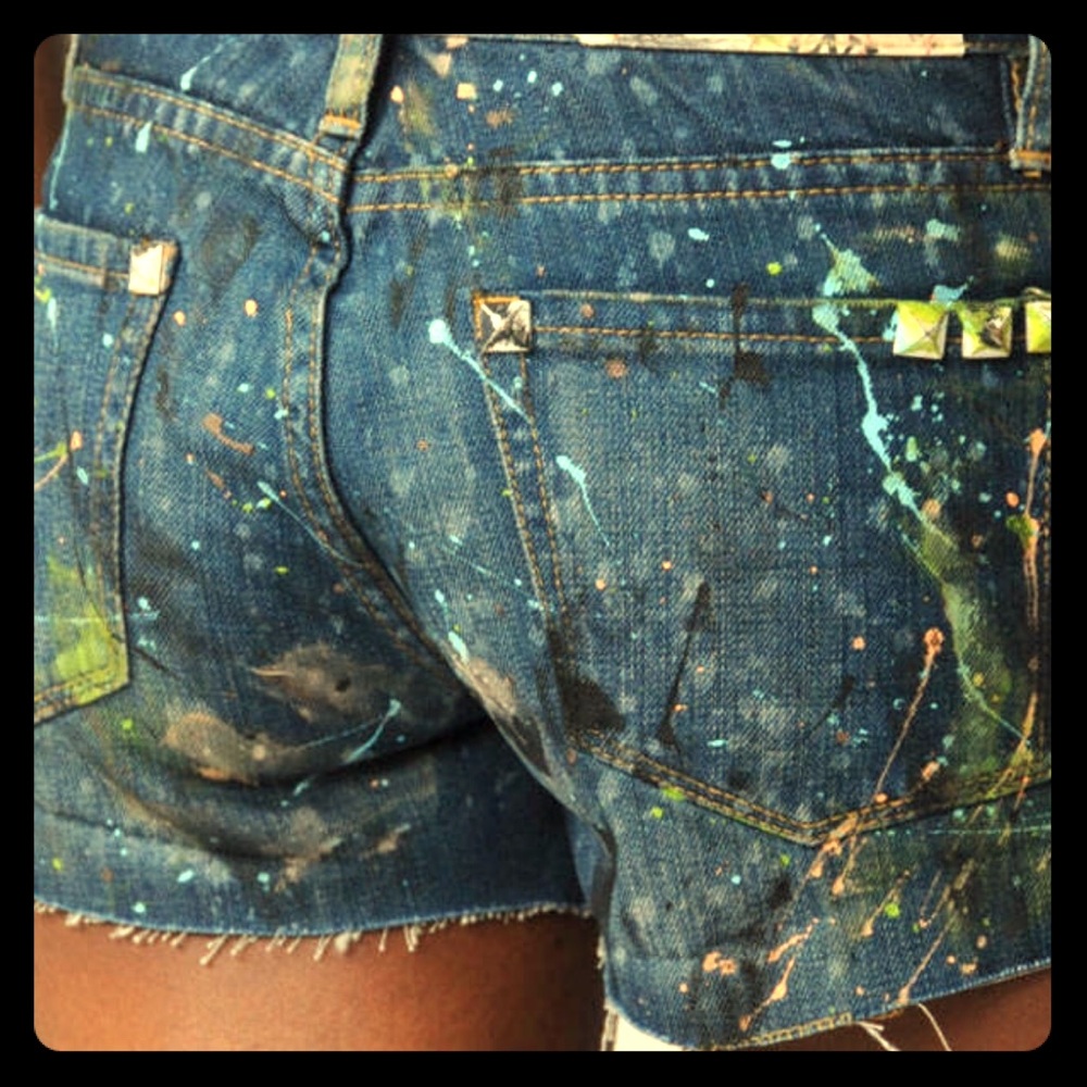 Blank NYC Painted Jean Cutoff Shorts Size 31